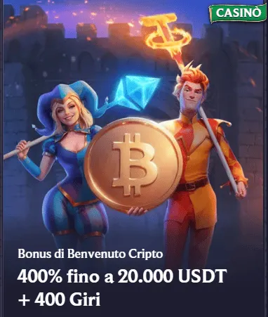 Bonus di benvenuto cripto 400 fino a 20000 usdt 400 giri