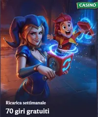 Ricarica settimanale 70 giri gratuiti
